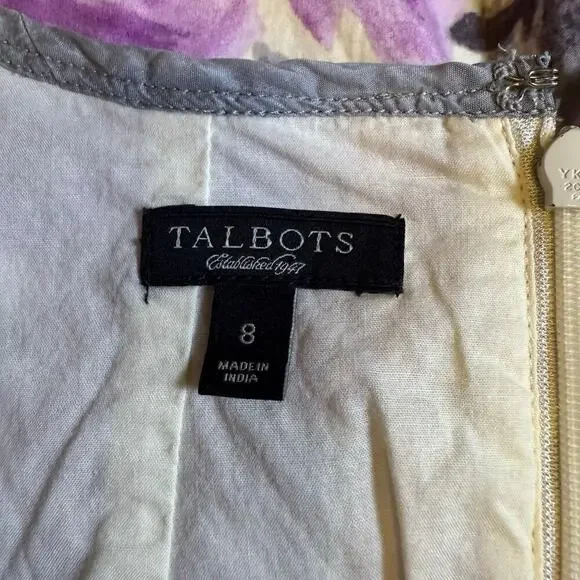 Talbots Purple Floral Sleeveless Sheath Dress Size 8 EUC - Picture 4 of 6